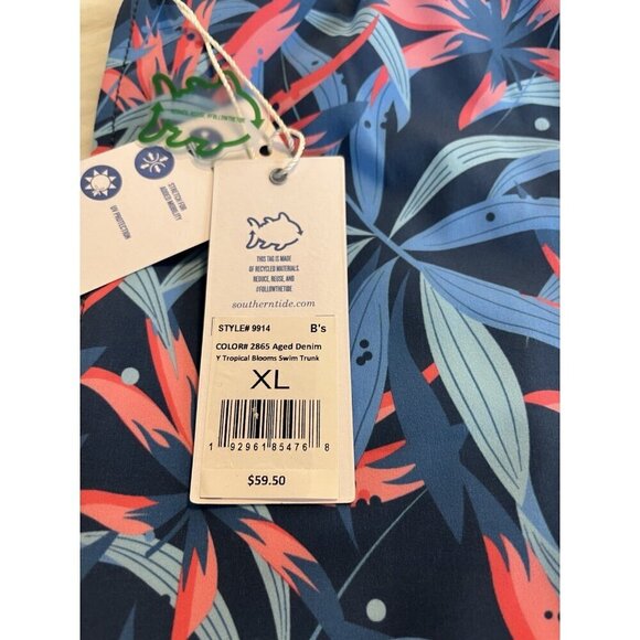 NEW Southern Tide Tropical Blooms UV Protection Swim Shorts Trunk Boy's XL (16) - Picture 5 of 12